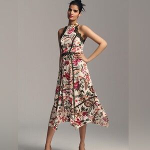 Anthropologie Moon Dance Multicolor Floral High Low Dress Size 10